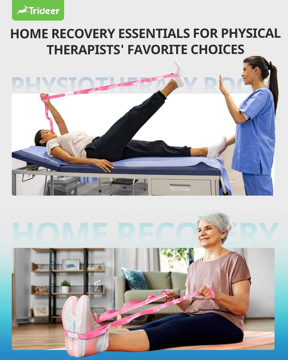 Non-Elastic Stretching Strap for Yoga and Physical Therapy Band with 10 Grip Loops for Flexibility and Mobility - imprüv  