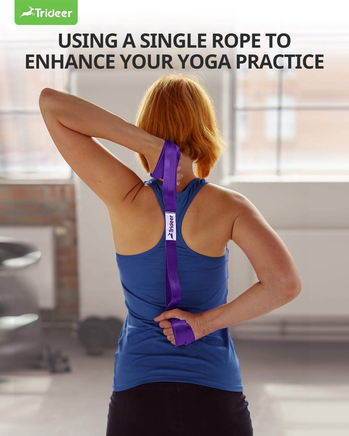 Non-Elastic Stretching Strap for Yoga and Physical Therapy Band with 10 Grip Loops for Flexibility and Mobility - imprüv  