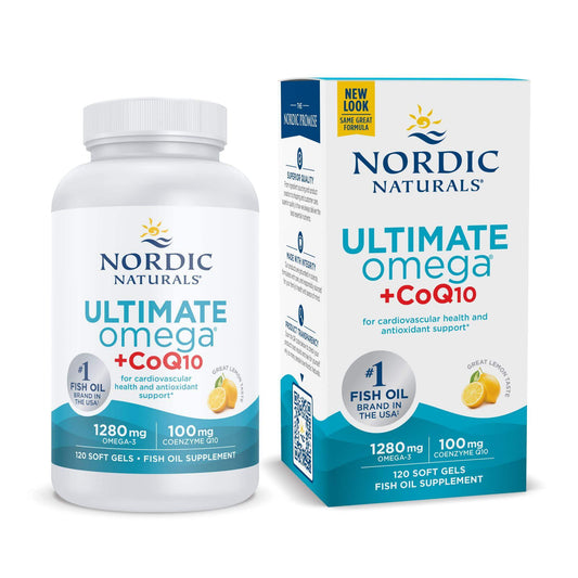 Nordic Naturals Omega-3 with CoQ10, 1280mg EPA+DHA for Heart and Brain Health - imprüv  
