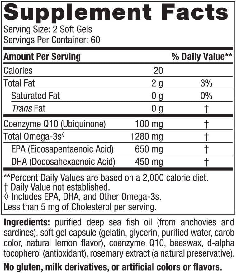 Nordic Naturals Omega-3 with CoQ10, 1280mg EPA+DHA for Heart and Brain Health - imprüv  
