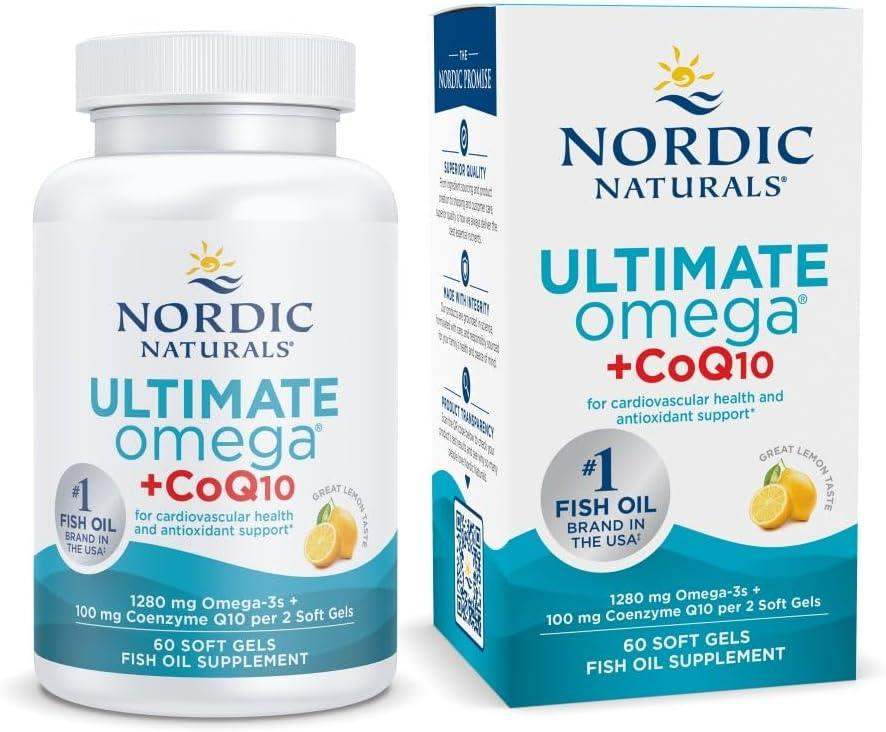 Nordic Naturals Omega-3 with CoQ10, 1280mg EPA+DHA for Heart and Brain Health - imprüv  