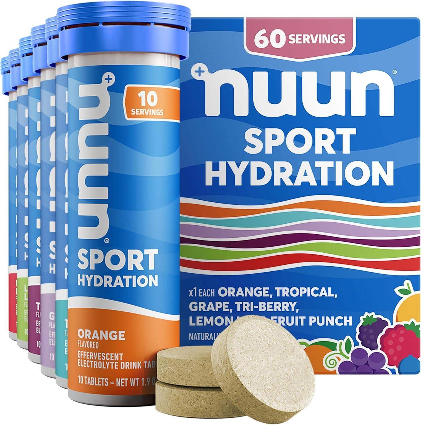 Nuun Sport Electrolyte Water-Soluble Tablets with 5 Essential Electrolytes for Hydration and Only 1g Sugar - imprüv  