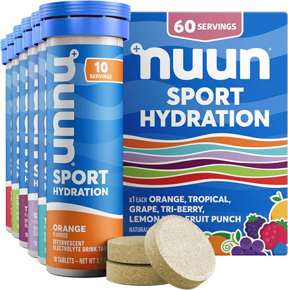 Nuun Sport Electrolyte Water-Soluble Tablets with 5 Essential Electrolytes for Hydration and Only 1g Sugar - imprüv  