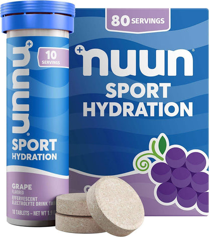 Nuun Sport Electrolyte Water-Soluble Tablets with 5 Essential Electrolytes for Hydration and Only 1g Sugar - imprüv  