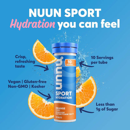 Nuun Sport Electrolyte Water-Soluble Tablets with 5 Essential Electrolytes for Hydration and Only 1g Sugar - imprüv  