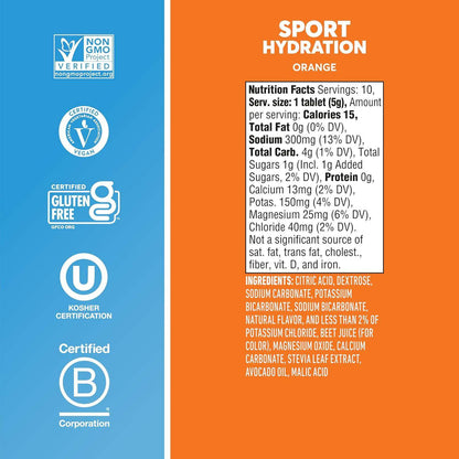 Nuun Sport Electrolyte Water-Soluble Tablets with 5 Essential Electrolytes for Hydration and Only 1g Sugar - imprüv  