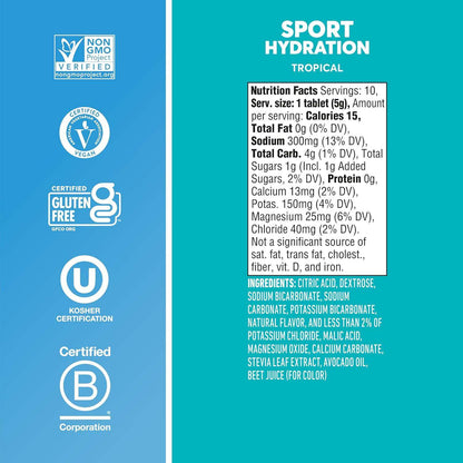 Nuun Sport Electrolyte Water-Soluble Tablets with 5 Essential Electrolytes for Hydration and Only 1g Sugar - imprüv  