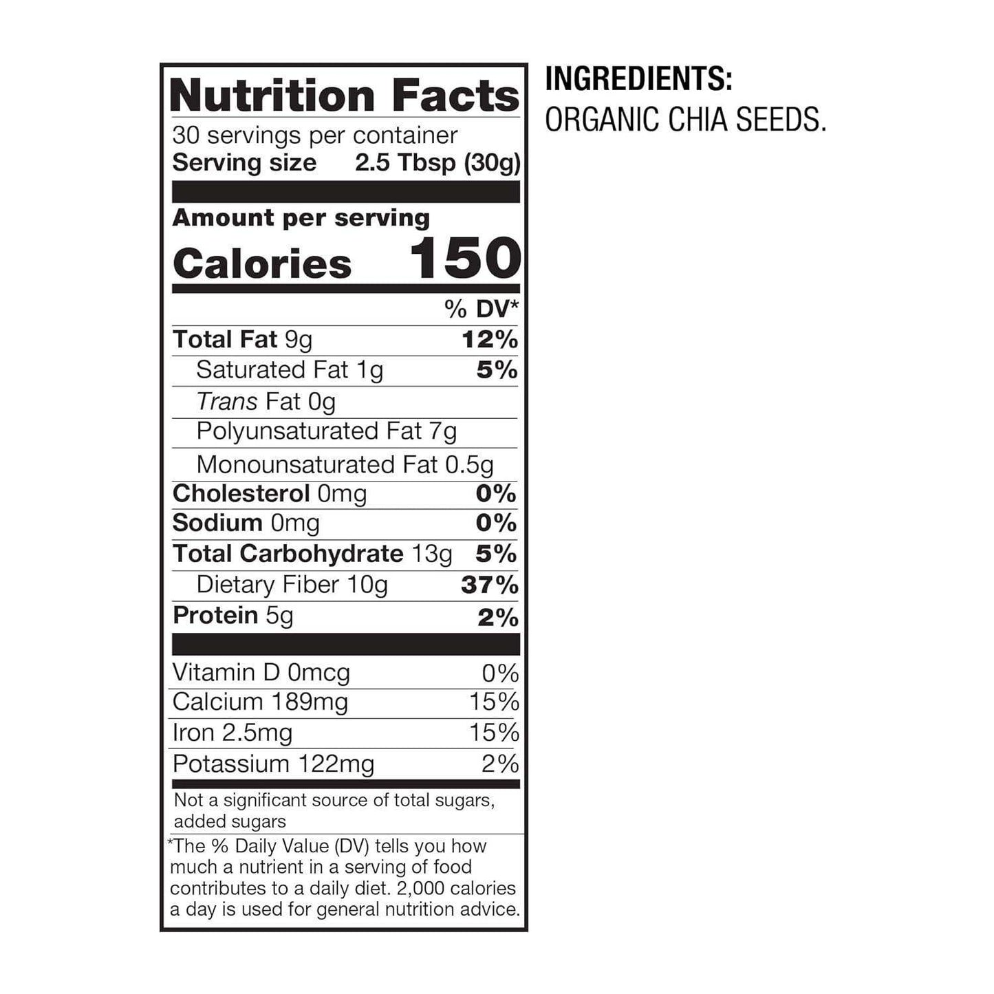 Organic Chia Seeds, Non-GMO, High in Protein, Fiber, and ALA Omega-3 for Heart and Digestive Health - imprüv  