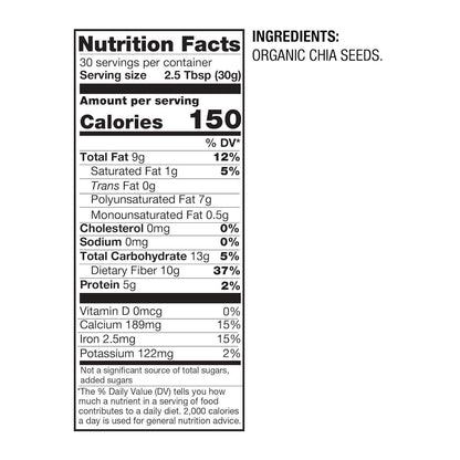 Organic Chia Seeds, Non-GMO, High in Protein, Fiber, and ALA Omega-3 for Heart and Digestive Health - imprüv  