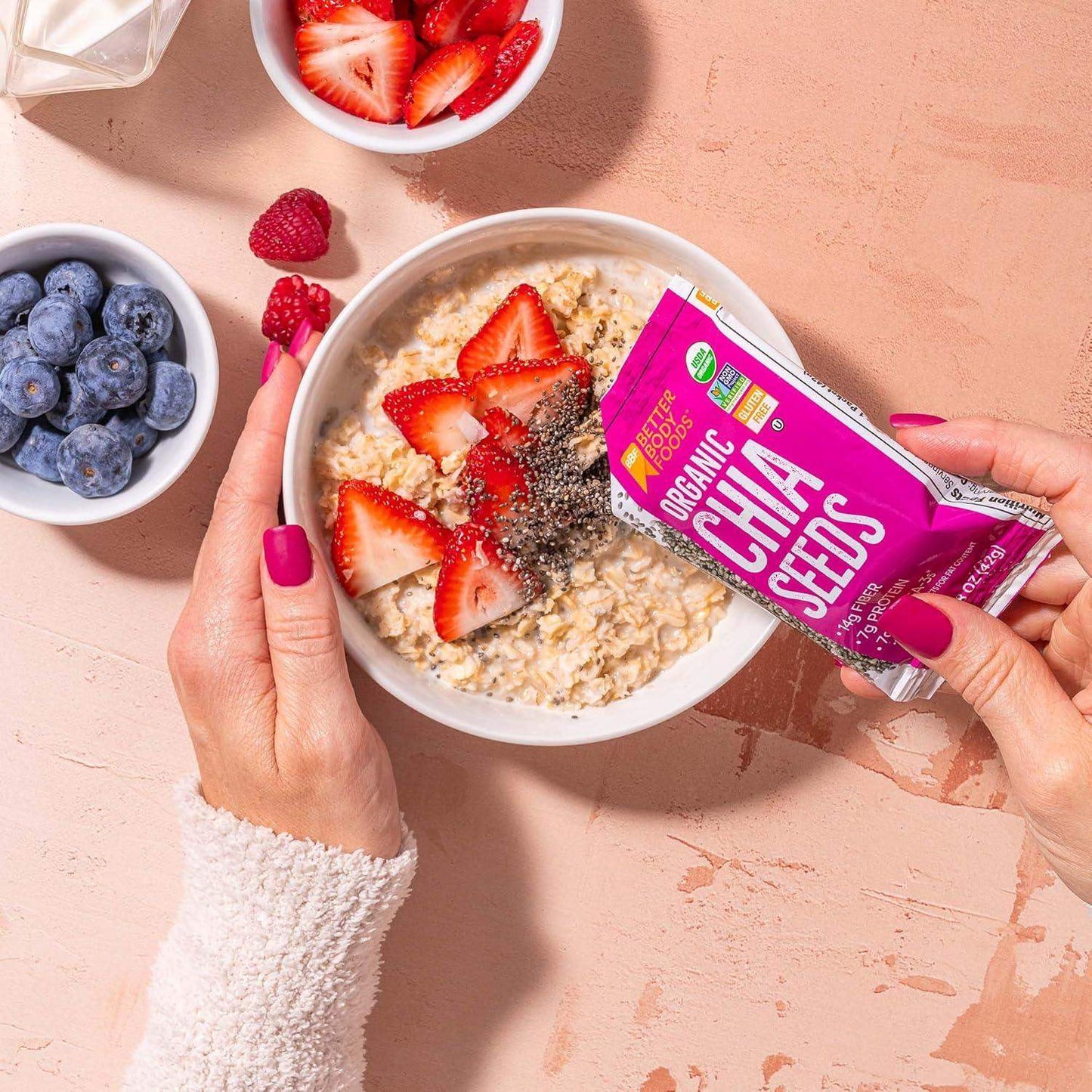Organic Chia Seeds, Non-GMO, High in Protein, Fiber, and ALA Omega-3 for Heart and Digestive Health - imprüv  