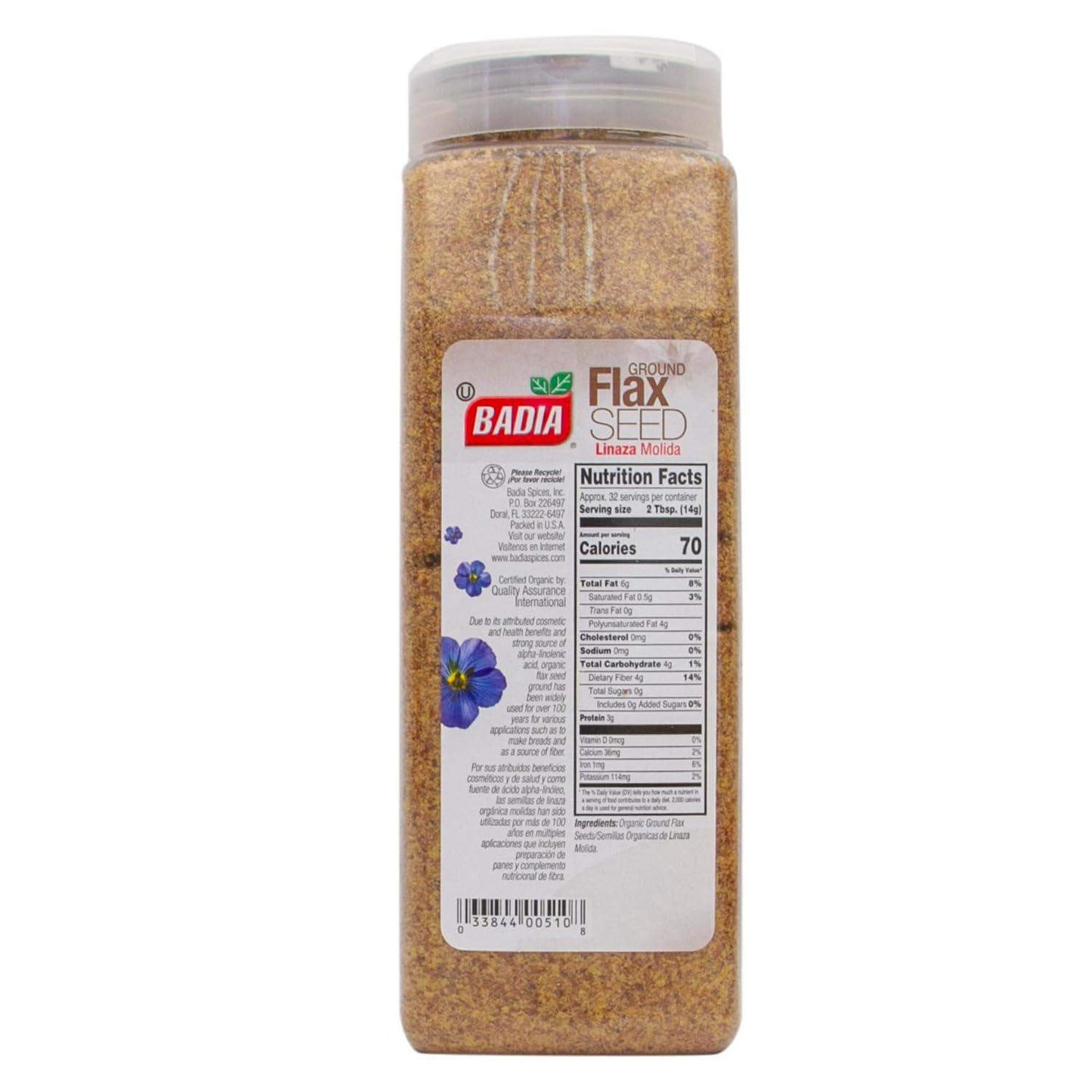 Organic Ground Flax Seed, High in Fiber and ALA Omega-3 for Digestive Health and Heart Support - imprüv  