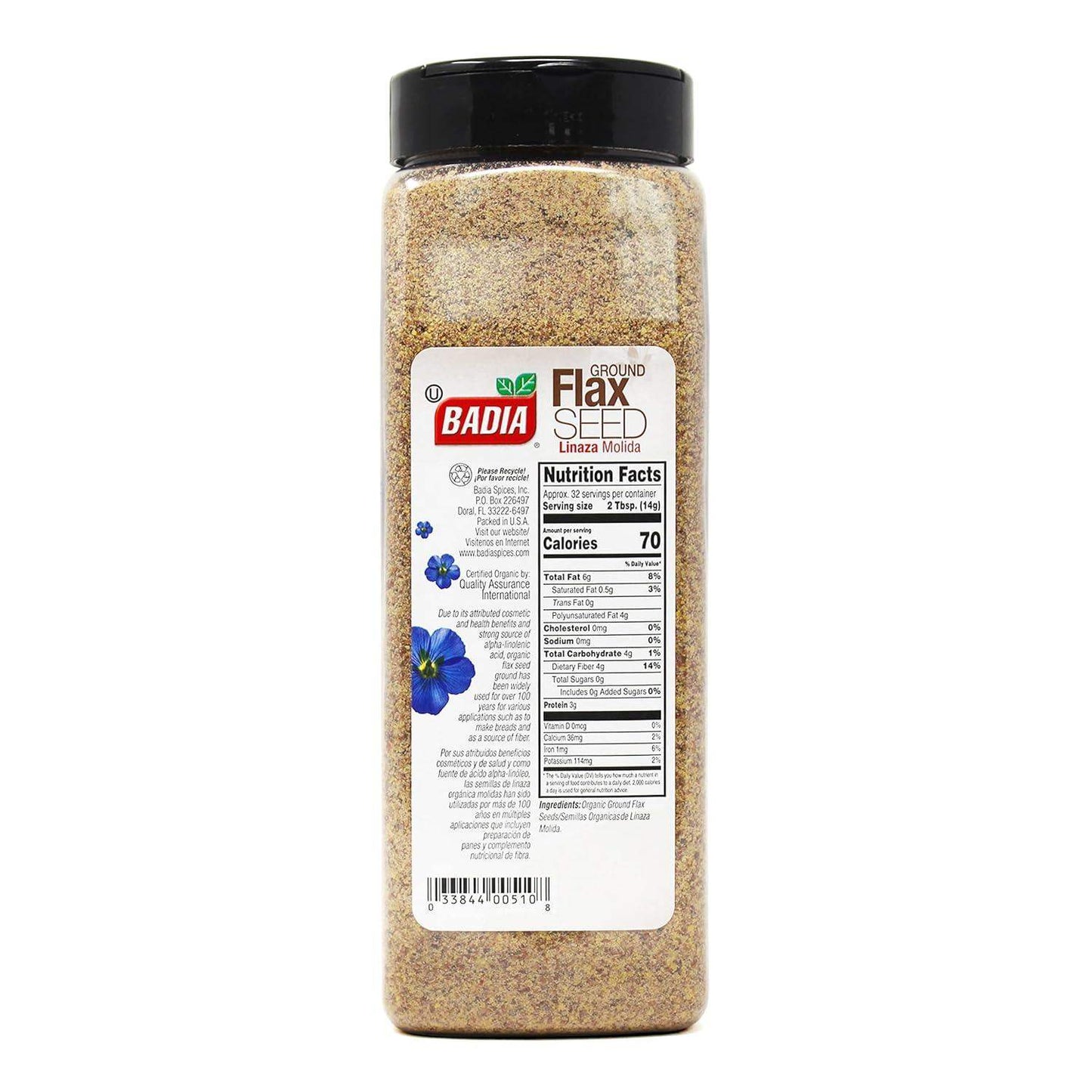 Organic Ground Flax Seed, High in Fiber and ALA Omega-3 for Digestive Health and Heart Support - imprüv  