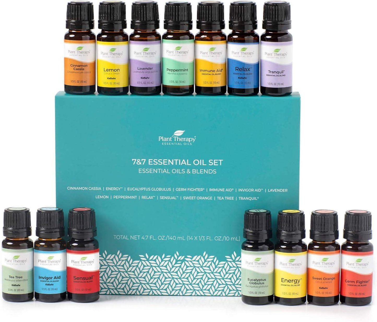 Plant Therapy 7-and-7 Essential Oil Set, 100% Pure, Undiluted, and Therapeutic-Grade for Aromatherapy - imprüv  