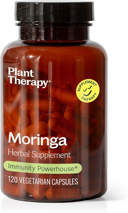 Plant Therapy Moringa Capsules, Pure Organic Superfood for Vitality, Detox Support, and Immune Resilience - imprüv  