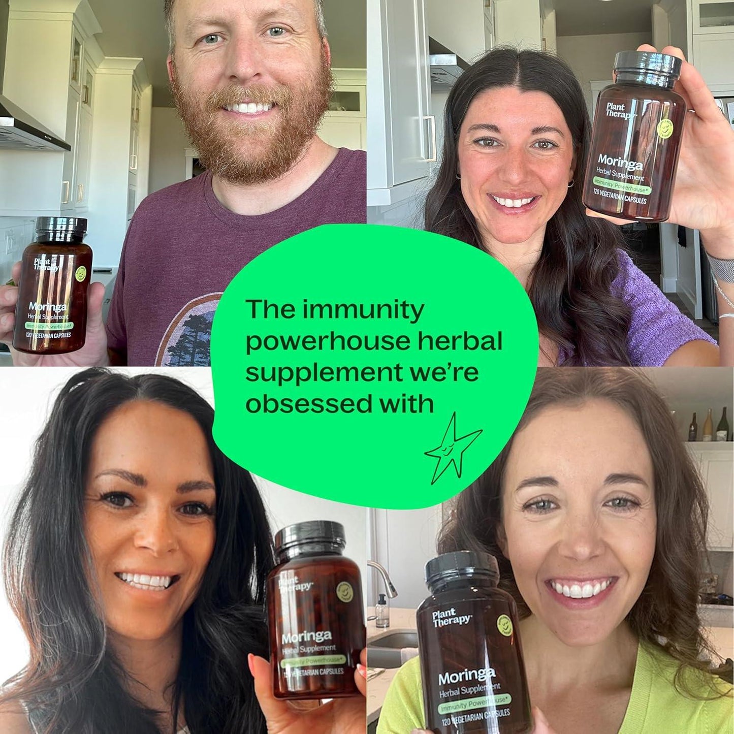 Plant Therapy Moringa Capsules, Pure Organic Superfood for Vitality, Detox Support, and Immune Resilience - imprüv  