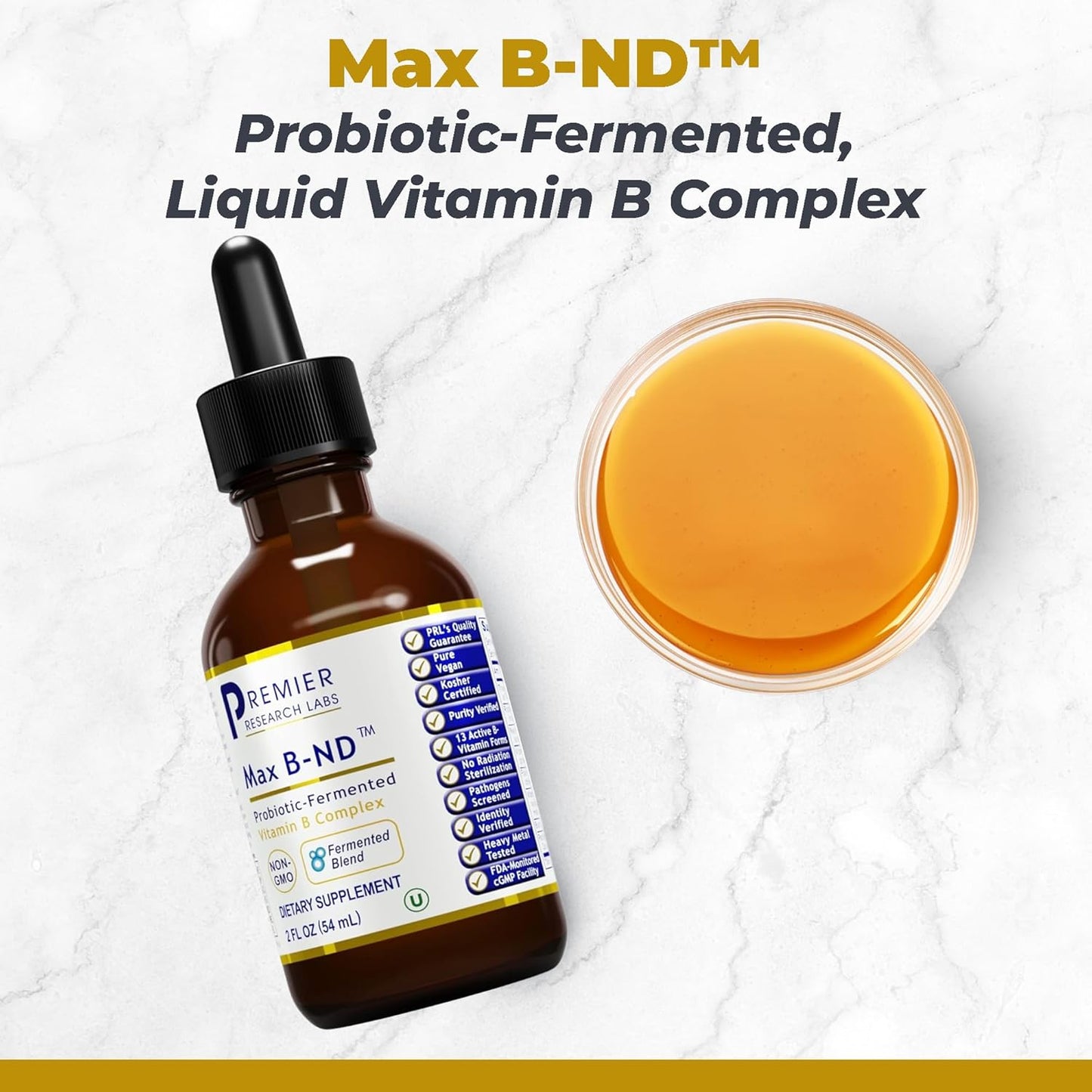 Premier Research Labs Max Liquid B-Complex Vitamin for Cellular Energy Liver Function and Cognitive Support - imprüv  