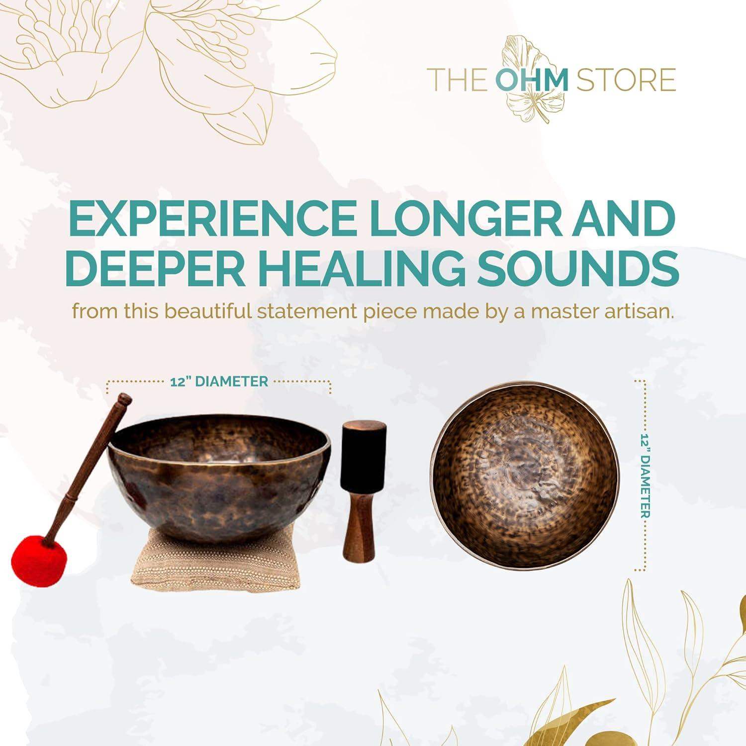 Pure Bronze Tibetan Singing Bowl with Deep Tone for Sound Bath Healing and Focused Meditation - imprüv  