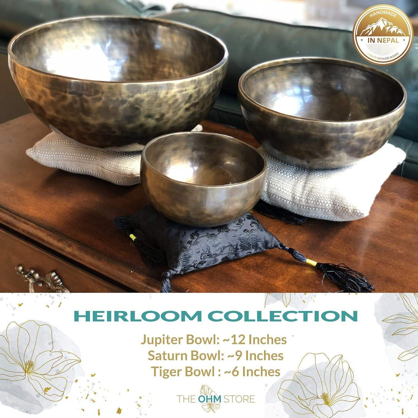 Pure Bronze Tibetan Singing Bowl with Deep Tone for Sound Bath Healing and Focused Meditation - imprüv  