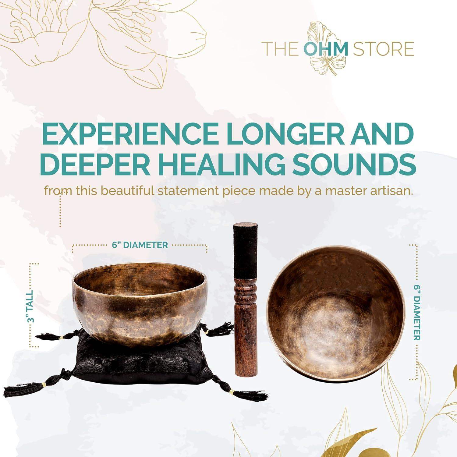 Pure Bronze Tibetan Singing Bowl with Deep Tone for Sound Bath Healing and Focused Meditation - imprüv  