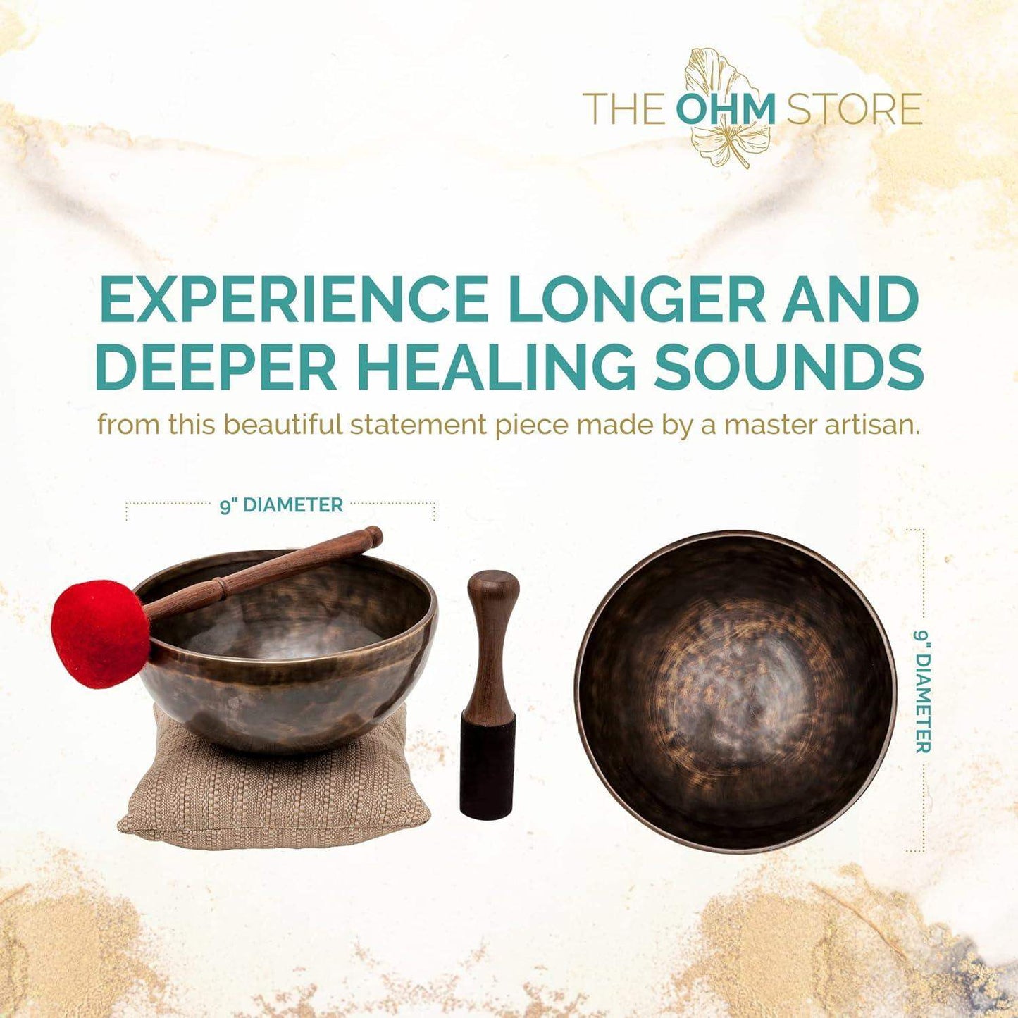Pure Bronze Tibetan Singing Bowl with Deep Tone for Sound Bath Healing and Focused Meditation - imprüv  