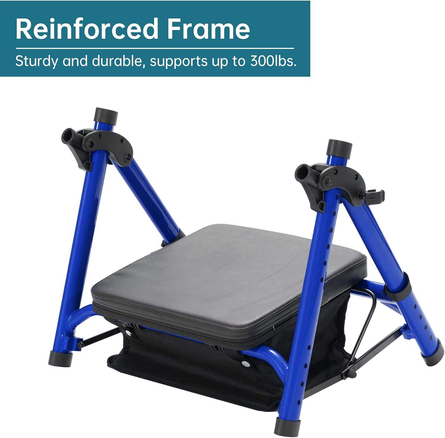 Rollator Walker with All-Terrain 10-Inch Non-Pneumatic Wheels and Padded Seat for Comfort and Injury Recovery - imprüv  