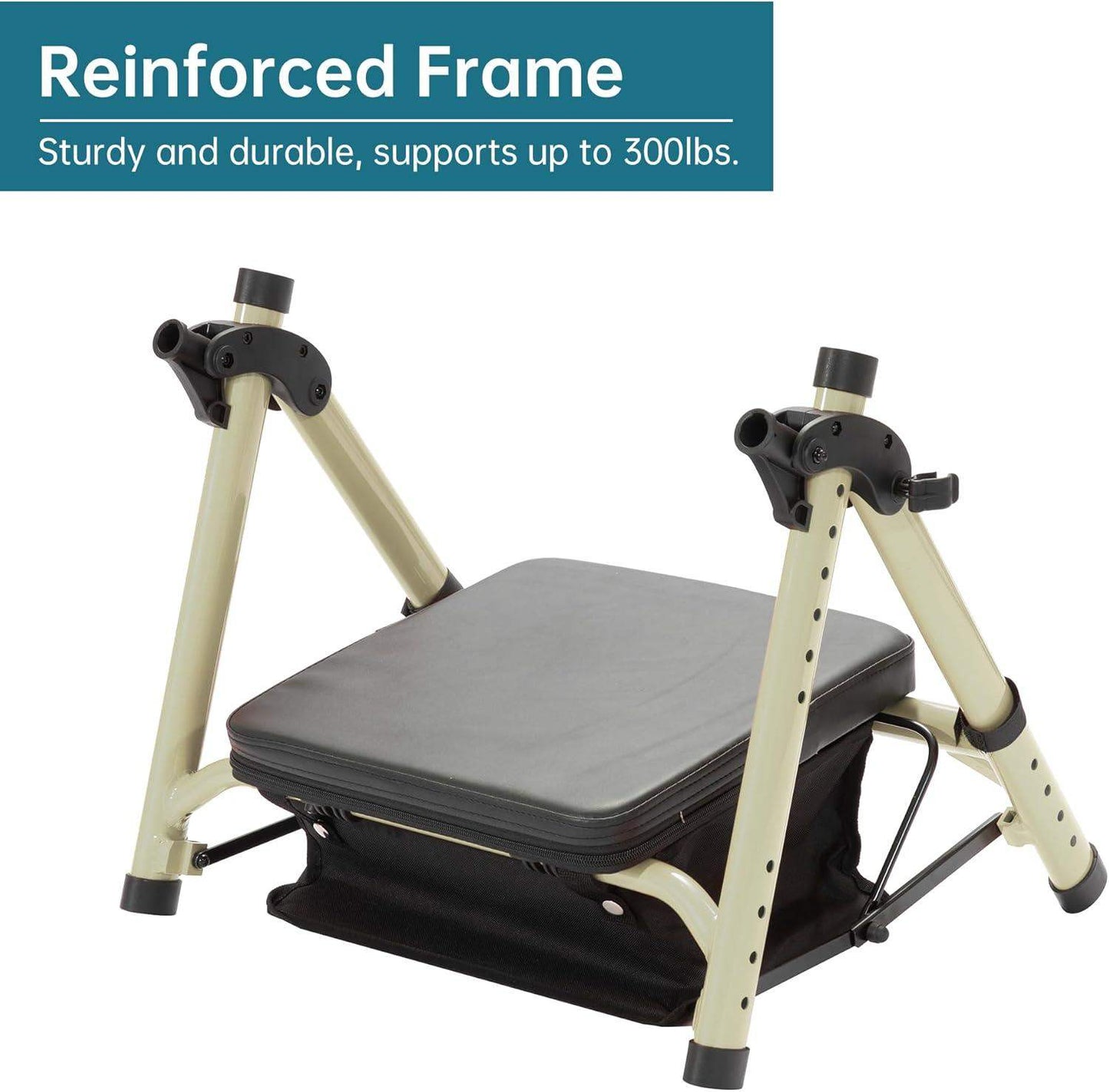 Rollator Walker with All-Terrain 10-Inch Non-Pneumatic Wheels and Padded Seat for Comfort and Injury Recovery - imprüv  