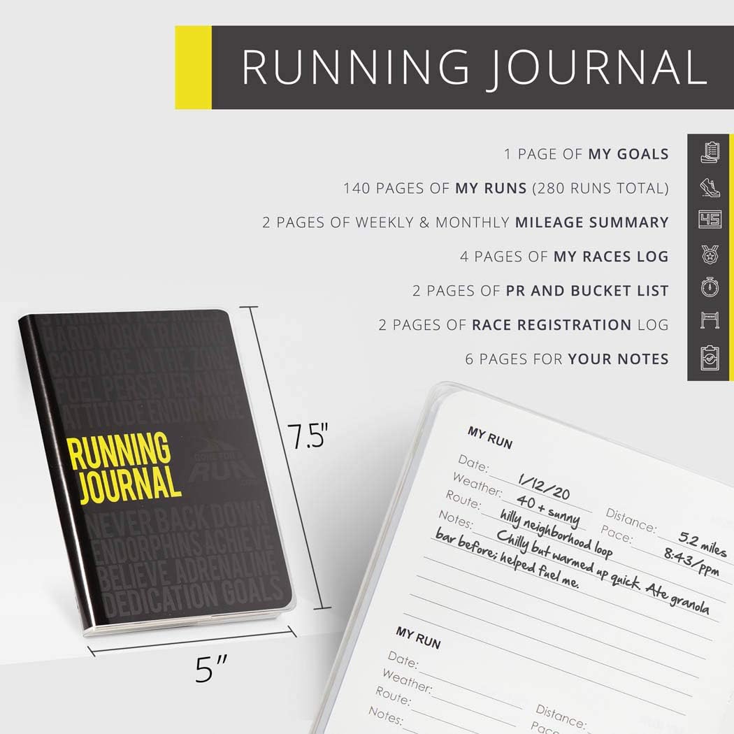Running Journal and Daily Planner for Logging Workouts Tracking Progress and Staying Motivated with Inspirational Quotes - imprüv  