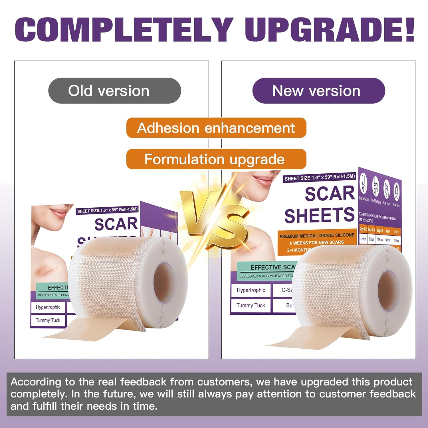 Silicone Scar Sheets Roll for Keloids and Post-Surgical Scars Supports Smoother Skin Appearance and Scar Texture Improvement - imprüv  