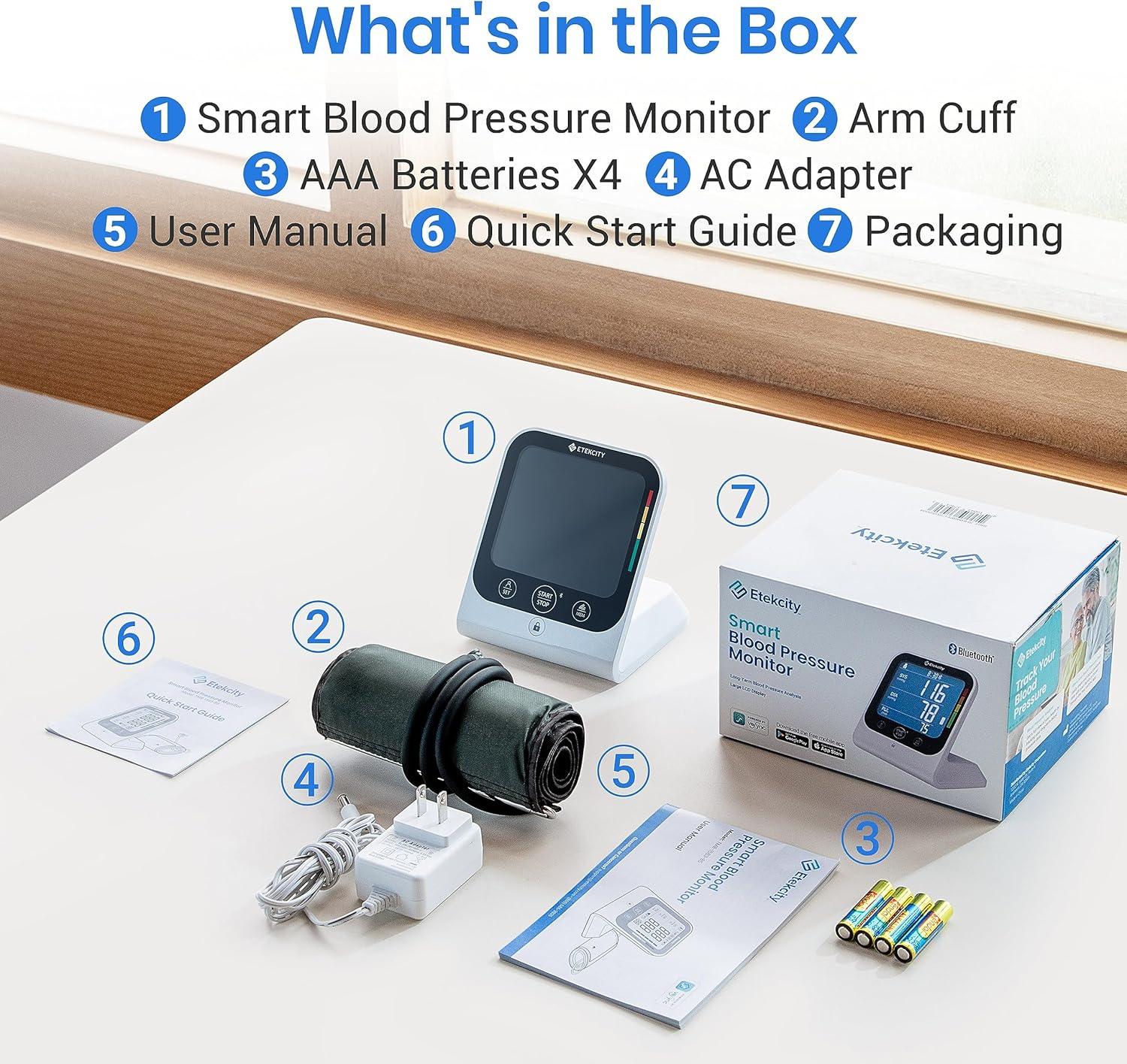 Smart Blood Pressure Monitor, Upper Arm Cuff for Home Use, Fits Standard to Large Arms - imprüv  