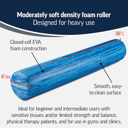 Soft Density Foam Roller, 36x6 inch for Spinal Alignment, Postural Correction, and Muscle Recovery - imprüv  