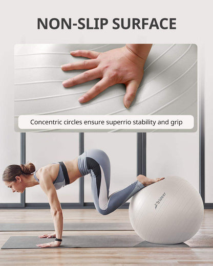 Swiss Exercise Yoga Ball for Balance and Core Stability with 5 Sizes and Quick Pump Included - imprüv  