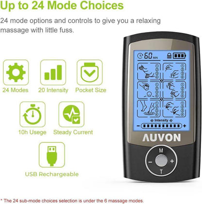 TENS Machine Unit, 4th Gen Rechargeable Muscle Stimulator Kit for Pain Relief and Nerve Comfort - imprüv  
