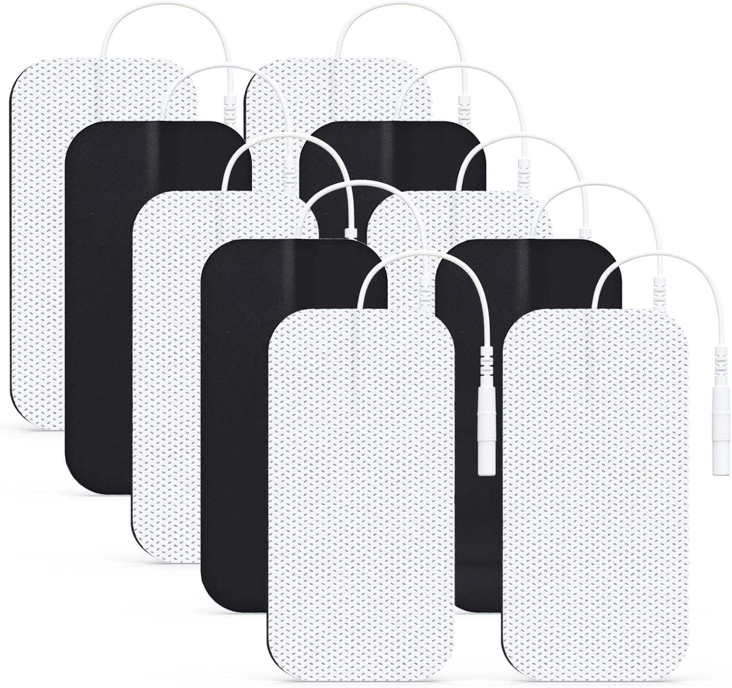 TENS Unit Electrode Pads, Rectangular Reusable Replacement Pads for Electrotherapy Muscle Stimulator - imprüv  