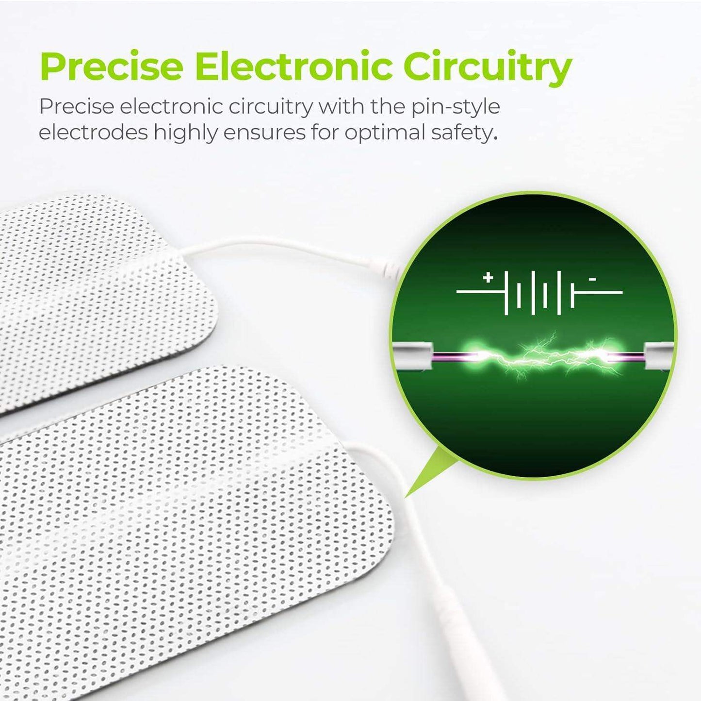 TENS Unit Electrode Pads, Rectangular Reusable Replacement Pads for Electrotherapy Muscle Stimulator - imprüv  