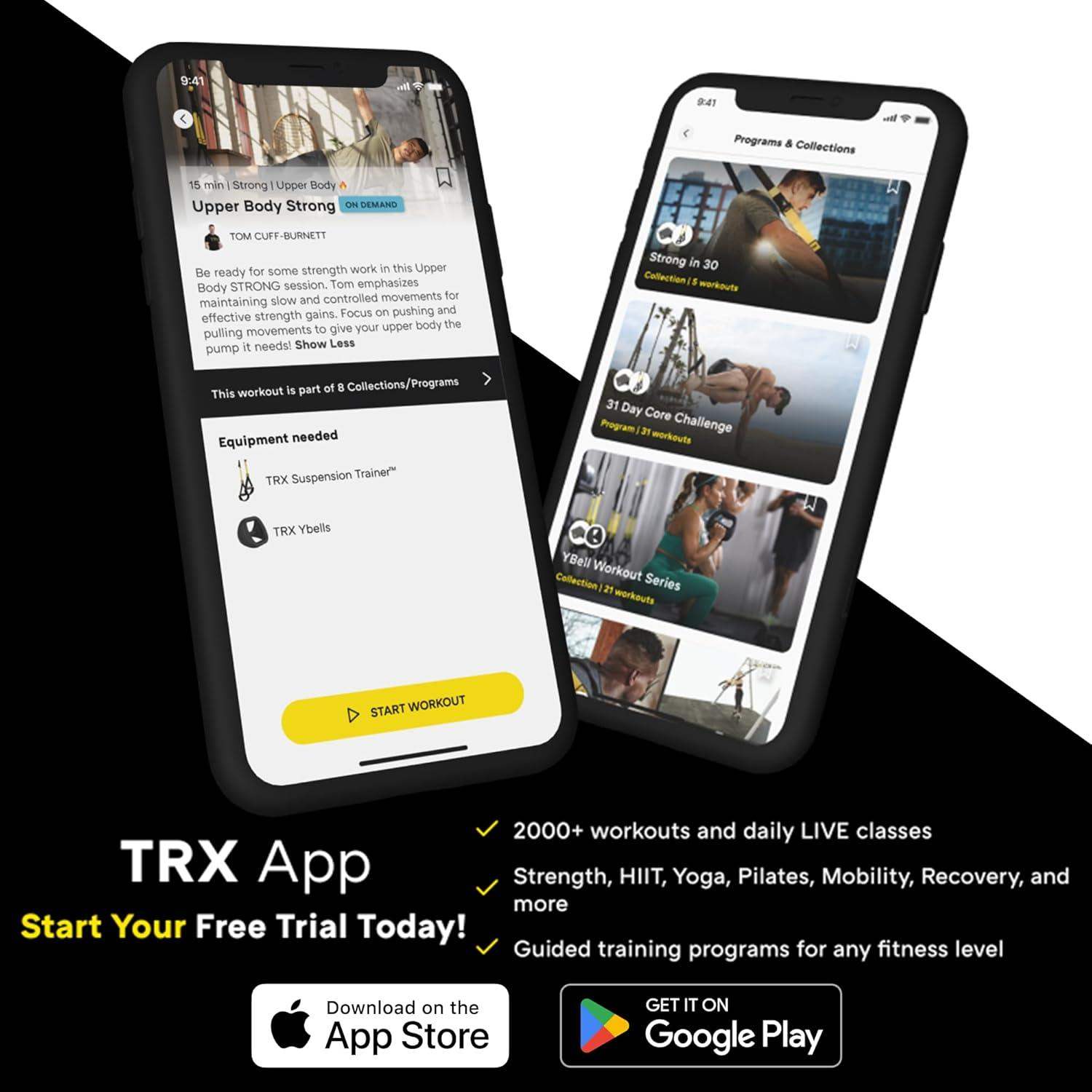 TRX Suspension Trainer for Bodyweight Workouts, All Levels and Goals, Lightweight and Portable - imprüv  