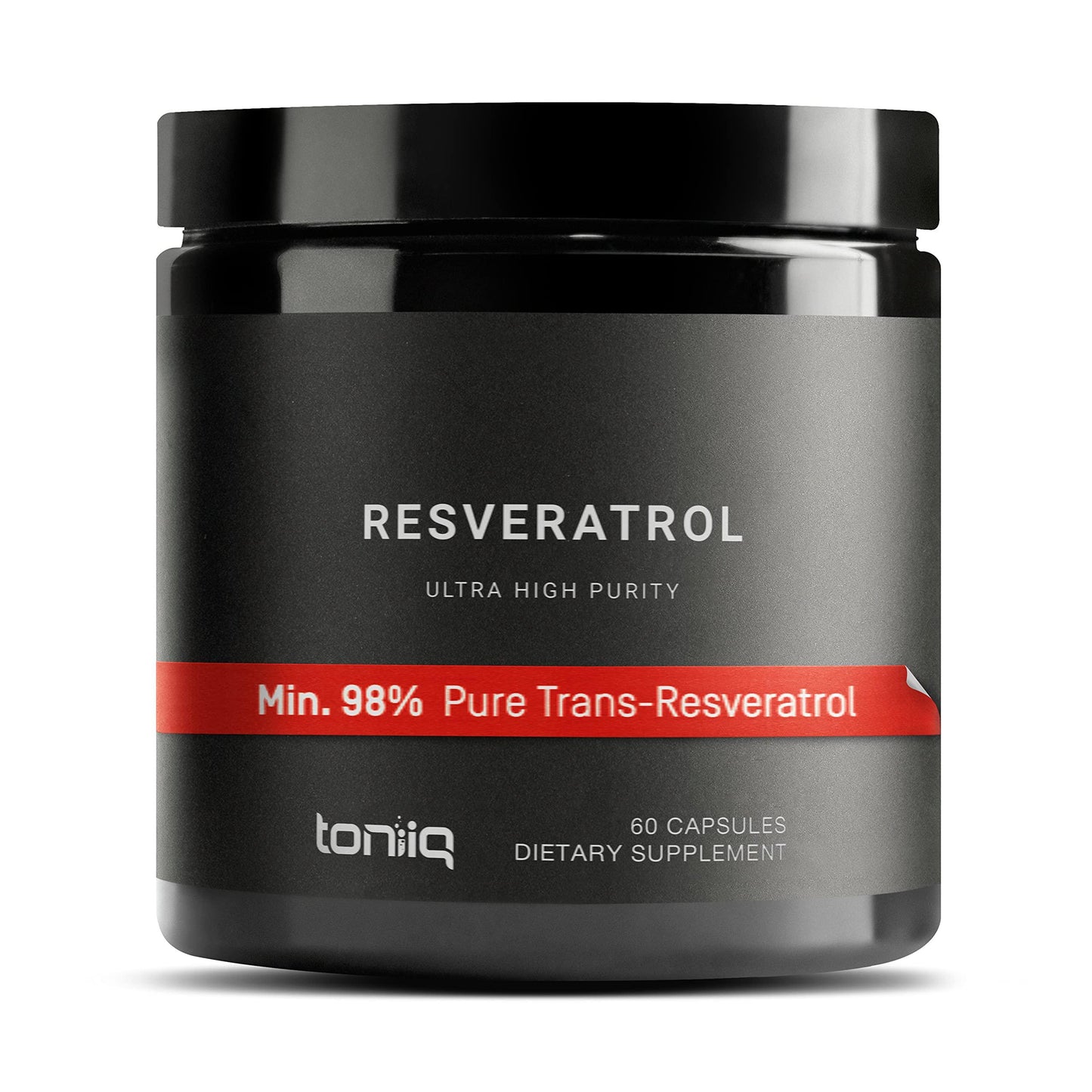 Toniiq Resveratrol Capsules, 98% Highly-Purified Trans-Resveratrol Polyphenol for Cellular Longevity and Mitochondrial Support - imprüv  