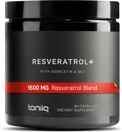 Toniiq Resveratrol Capsules, 98% Highly-Purified Trans-Resveratrol Polyphenol for Cellular Longevity and Mitochondrial Support - imprüv  