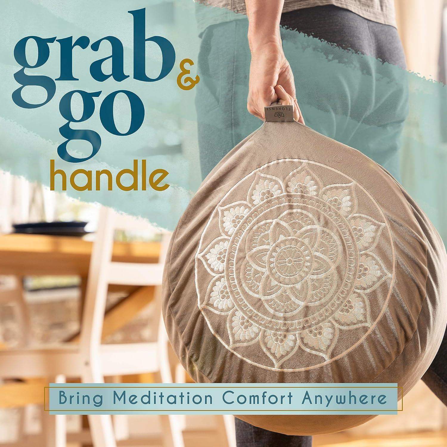 Traditional Tibetan Meditation Floor Pillow with Velvet Cover for Seated Posture Support - imprüv  