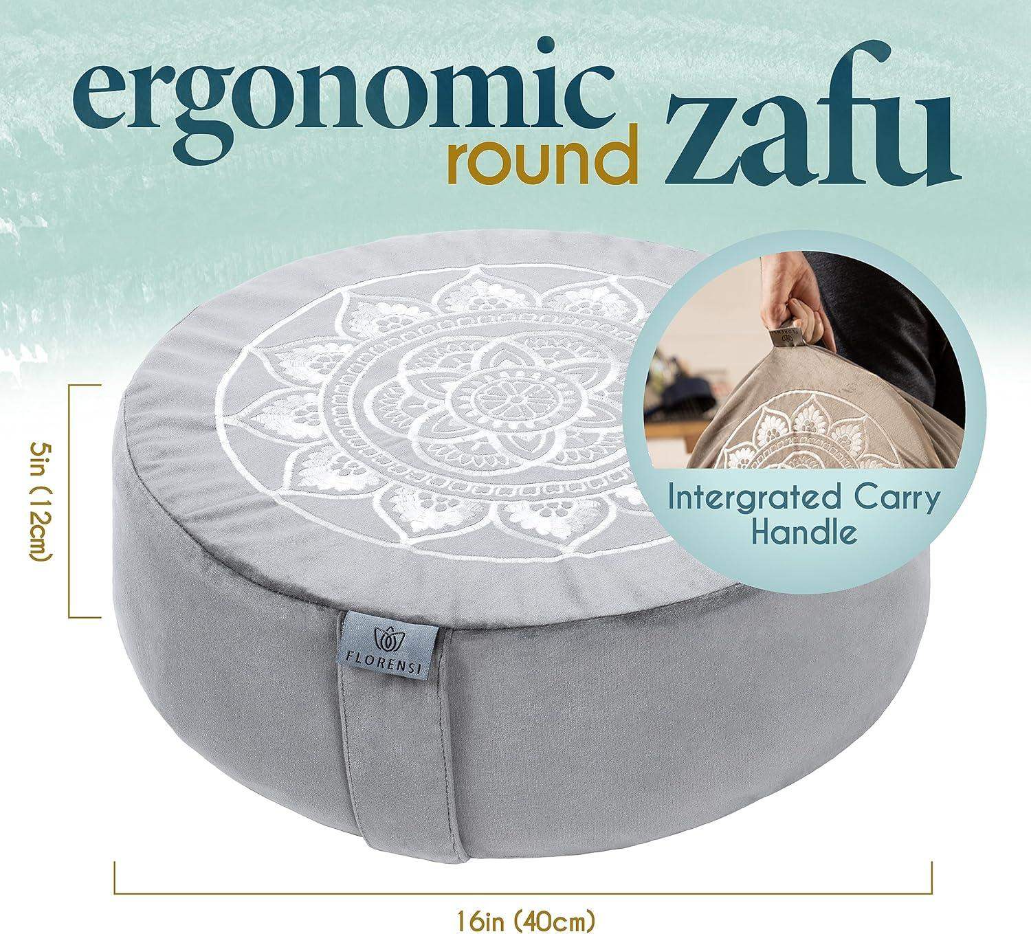 Traditional Tibetan Meditation Floor Pillow with Velvet Cover for Seated Posture Support - imprüv  