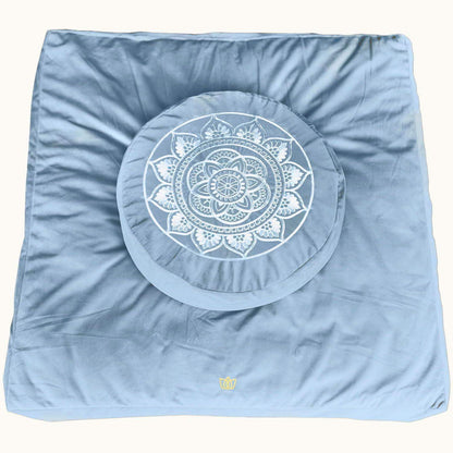 Traditional Tibetan Meditation Floor Pillow with Velvet Cover for Seated Posture Support - imprüv  