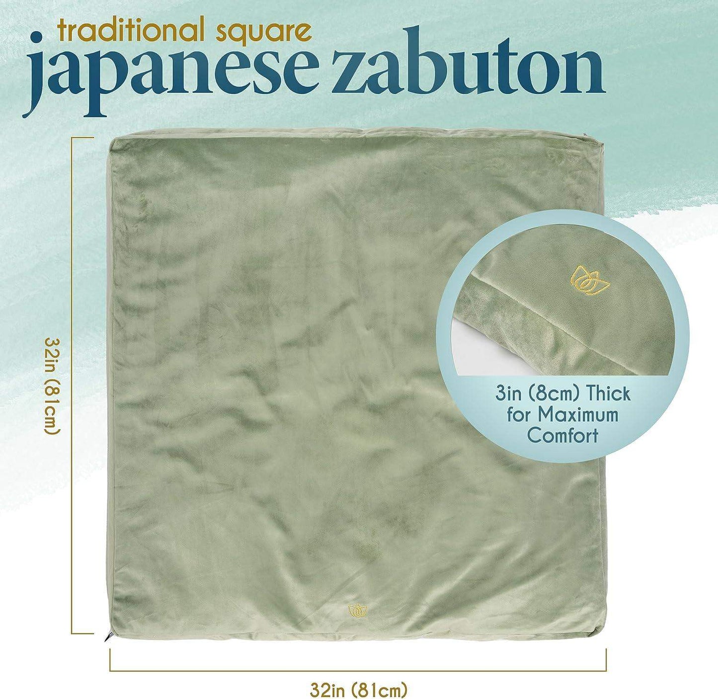 Traditional Tibetan Meditation Floor Pillow with Velvet Cover for Seated Posture Support - imprüv  