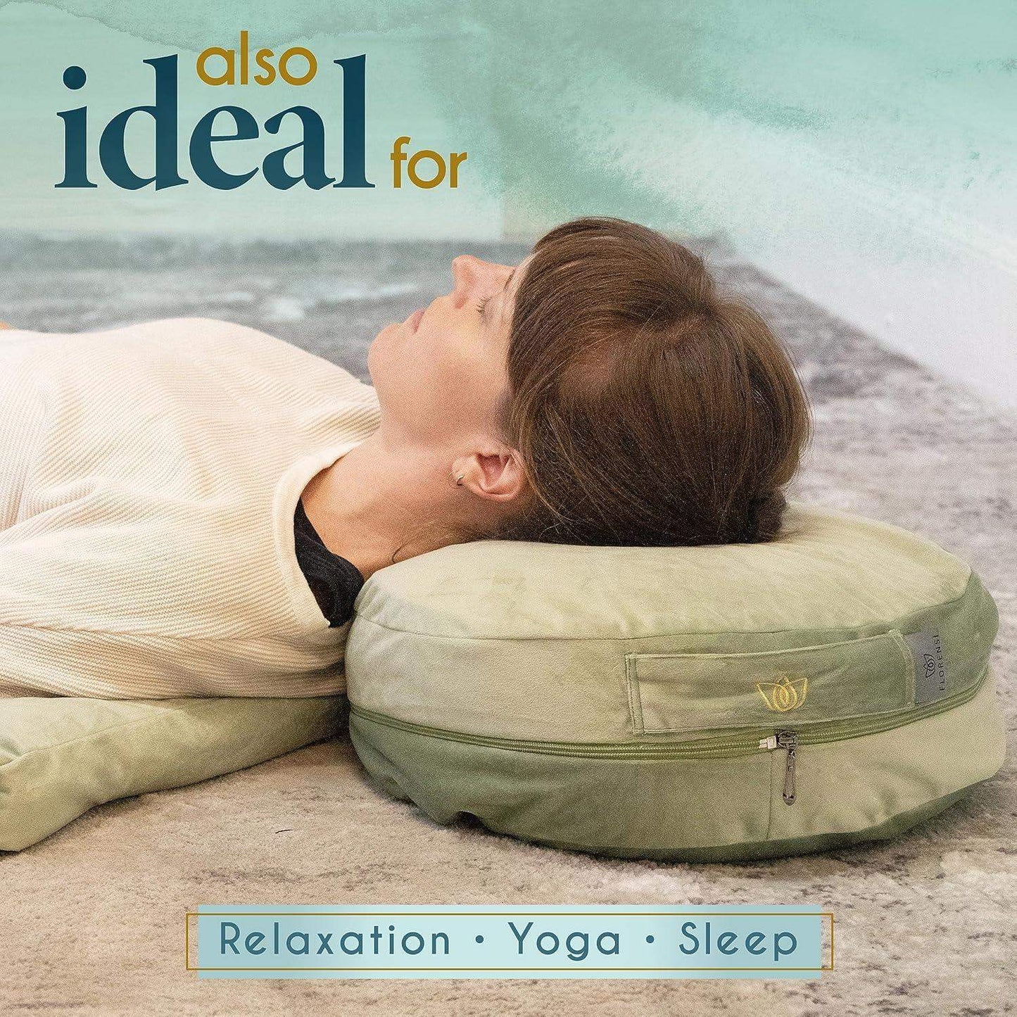 Traditional Tibetan Meditation Floor Pillow with Velvet Cover for Seated Posture Support - imprüv  