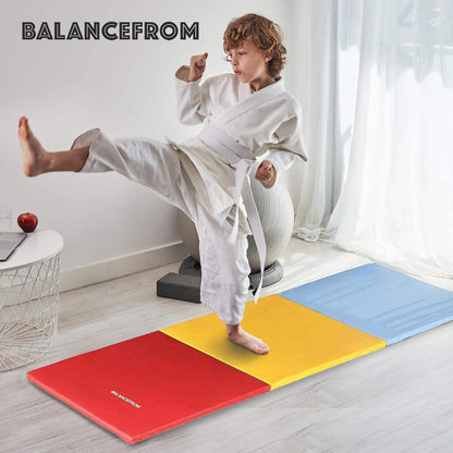 Tri-Folding 2-Inch Thick Gymnastics Mat for Home Gym and Cushioned Floor Exercises - imprüv  