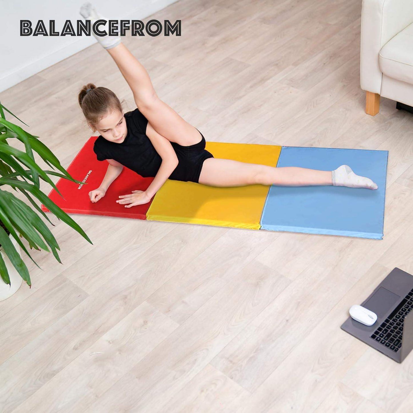 Tri-Folding 2-Inch Thick Gymnastics Mat for Home Gym and Cushioned Floor Exercises - imprüv  