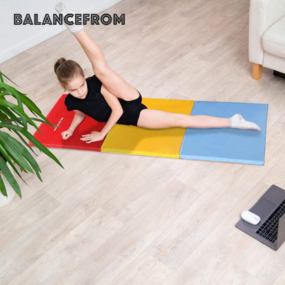 Tri-Folding 2-Inch Thick Gymnastics Mat for Home Gym and Cushioned Floor Exercises - imprüv  
