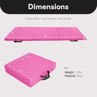Tri-Folding 2-Inch Thick Gymnastics Mat for Home Gym and Cushioned Floor Exercises - imprüv  