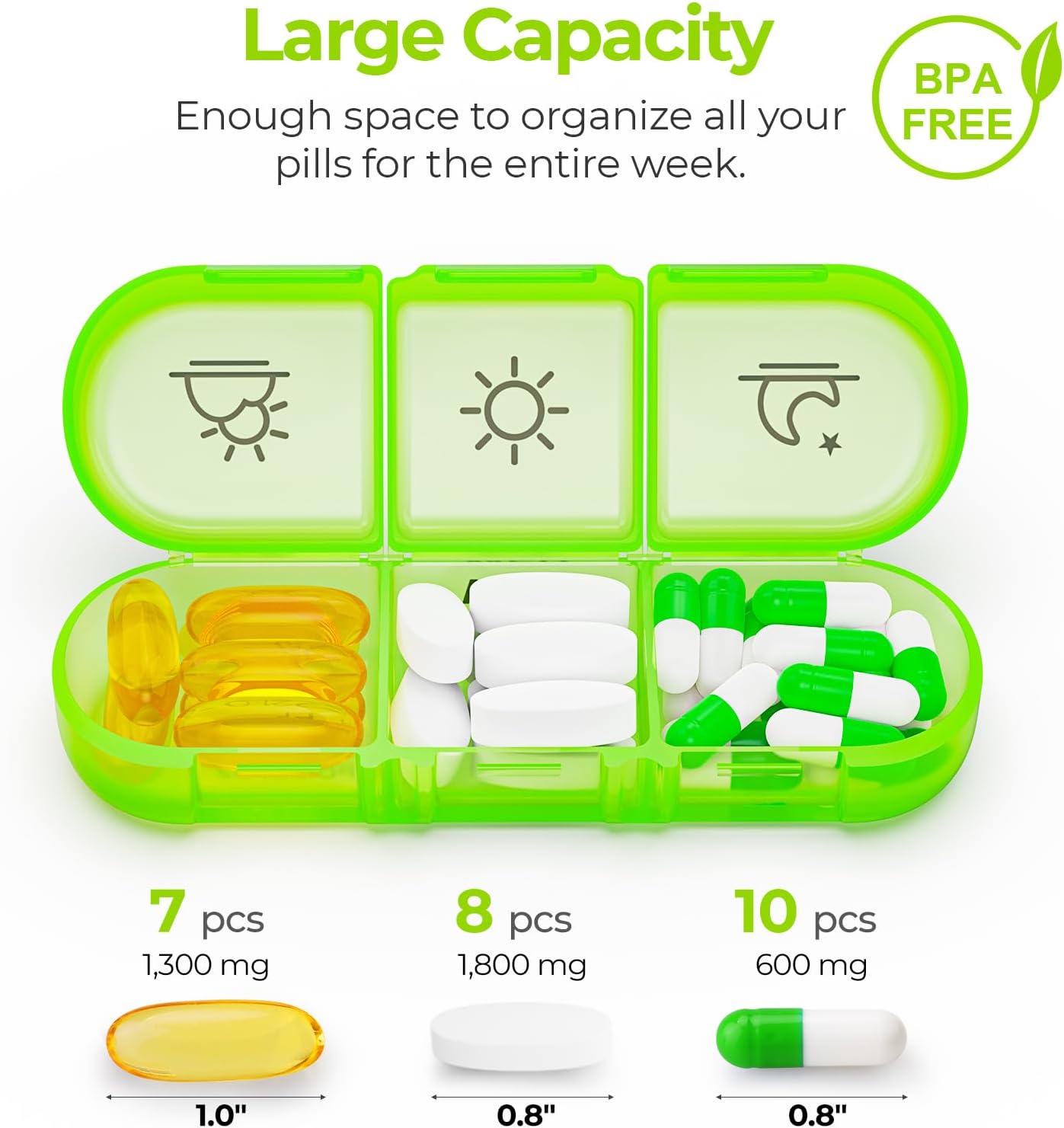 Weekly Pill Organizer 3 Times a Day Large 7 Day Medicine Box for Daily Medication and Supplement Management - imprüv  