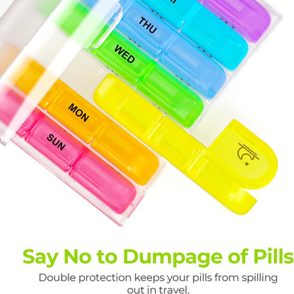 Weekly Pill Organizer 3 Times a Day Large 7 Day Medicine Box for Daily Medication and Supplement Management - imprüv  