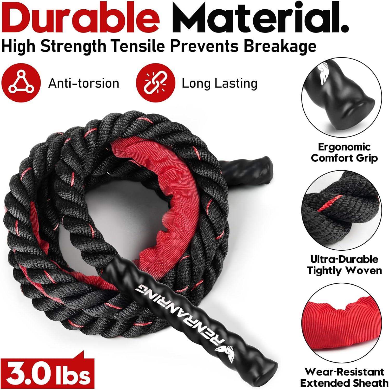 Weighted Jump Rope, 9.8ft Heavy Exercise Jumping Rope for Adults - imprüv  