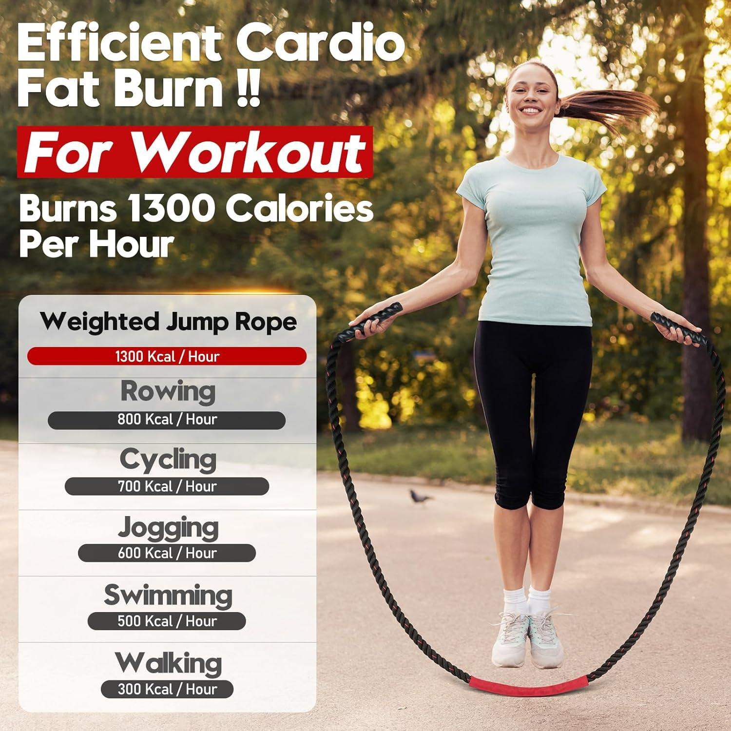Weighted Jump Rope, 9.8ft Heavy Exercise Jumping Rope for Adults - imprüv  